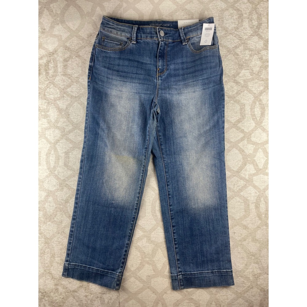 Chicos The Platinum Straight Crop Women 0 S Blue NWT Octavia Stretch Denim Jeans